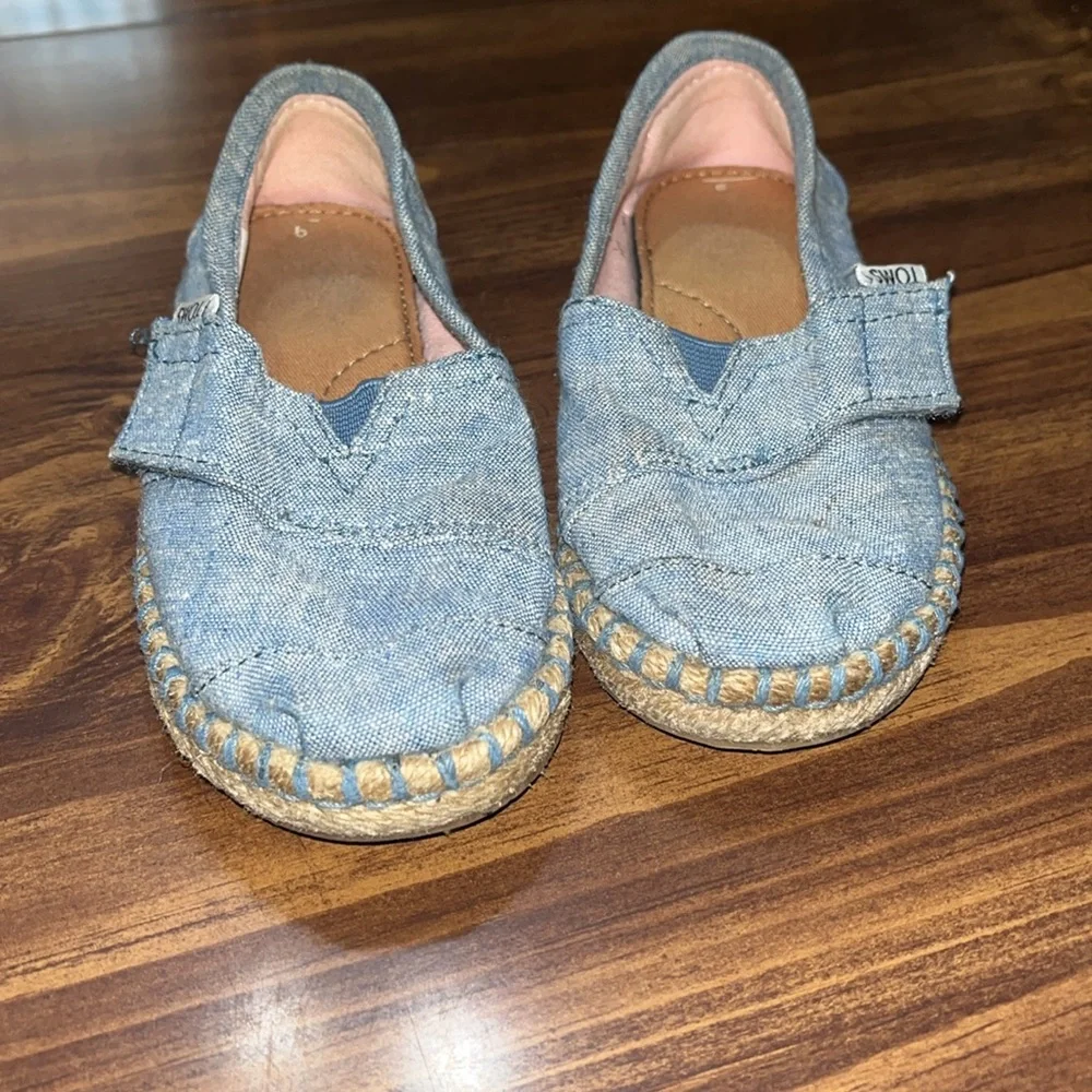 Toms Kids Light Blue Denim Slip-On Moccasins